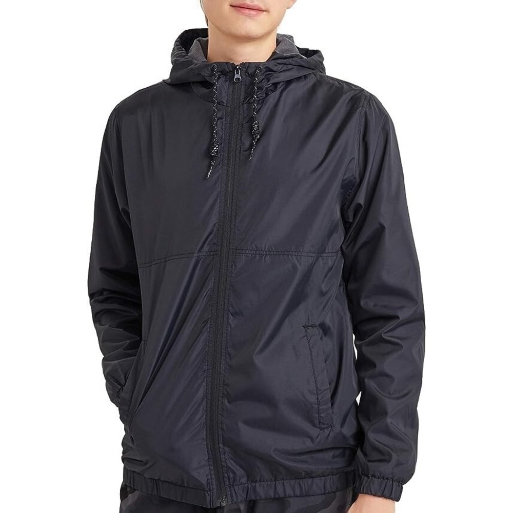 DINOGREY Mens Waterproof Windbreaker Rain Jacket Lightweight Hooded Raincoat (S)